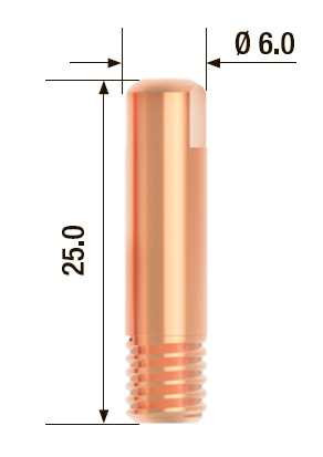 Fubag Контактный наконечник M6х25 мм ECU D=0.6 мм  (25 шт.) FB.CTM6.25-06 MAG фото, изображение